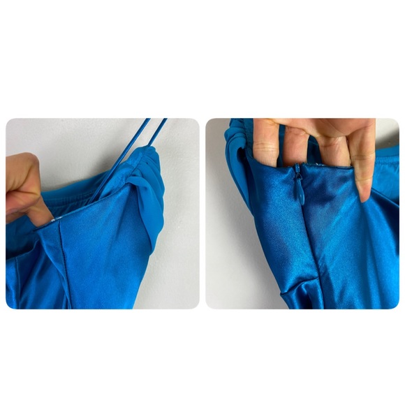 Betsy & Adam x Linda Bernell blue maxi mermaid gown - Picture 4 of 9